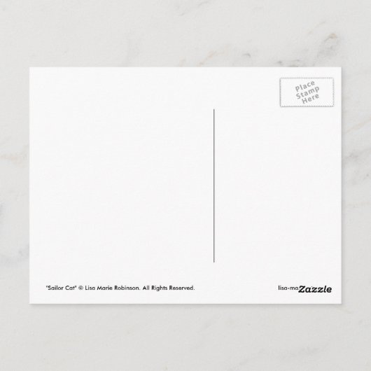 セーラー航海のキャット絵を描ビー ポストカード (裏面)