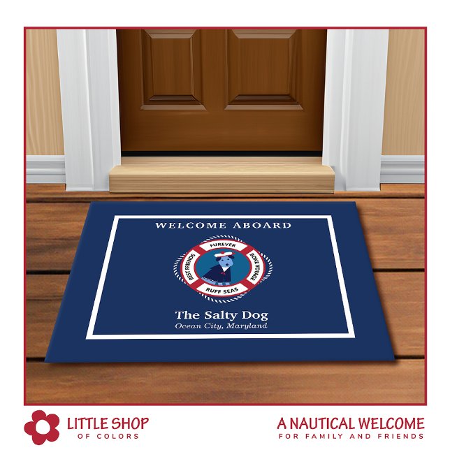 セーラー航海のドッグへようこそ ドアマット (クリエイターアップロード済み)