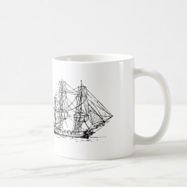 セーラー船と海のいかりコーヒーマグ コーヒーマグカップ