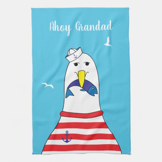 セーラー退職したエックスマリナーシーガルキャラクター キッチンタオル (縦)