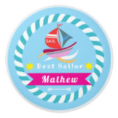 セーラ最高のーーの赤ちゃんブルー セラミックノブ (正面)