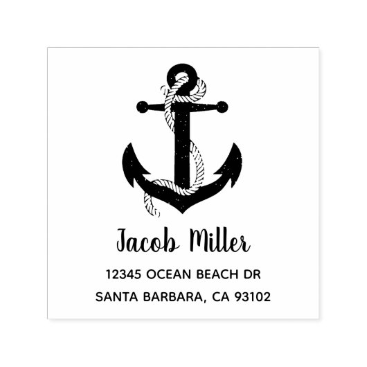 セーラ航海のーいかり名前をカスタムする差出人住所 セルフインキングスタンプ (デザイン)