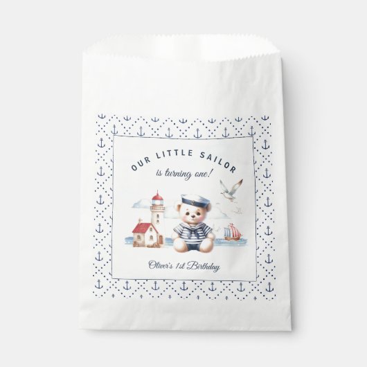 セーラ航海のーかわいいクマ夏の一歳の誕生日 フェイバーバッグ (正面)