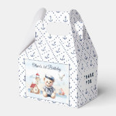 セーラ航海のーかわいいクマ1歳の誕生日と小さな切り妻 フェイバーボックス (正面サイド)