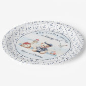 セーラ航海のーベア1歳の誕生日いかりパターン ペーパープレート (アングル)