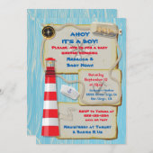 セーラ航海のーベビーシャワーパーティの招待状 招待状 (正面/裏面)