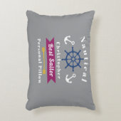 セーラ航海のー最高のワーワイン灰色 アクセントクッション (正面(垂直))