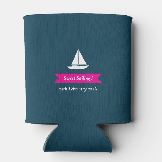 セーラ航海のー最高のーティール（緑がかった色） 缶クーラー (裏面)