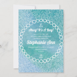 セーラ航海のー男の赤ちゃんベビーシャワー招待状 招待状