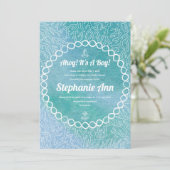 セーラ航海のー男の赤ちゃんベビーシャワー招待状 招待状 (スタンド正面)