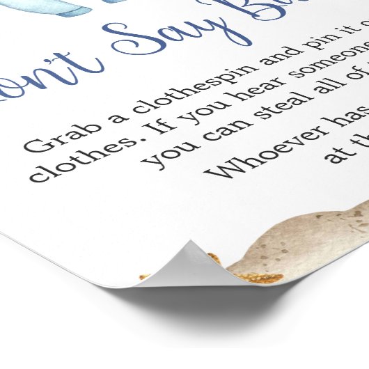 セーラ航海のー・アホイ赤ちゃんシャワー言わないベビー ポスター (角)