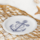 セーラ航海のー・ネイビー・ブルー・シップ・いかり結婚ズ ペーパープレート