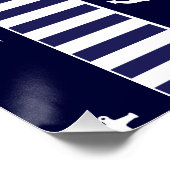 セーリングいかりとストライプパターン ポスター (コーナー)