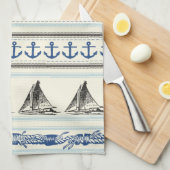 セーリングいかり航海のロープキッチンディッシュタオル キッチンタオル (四つ折り)