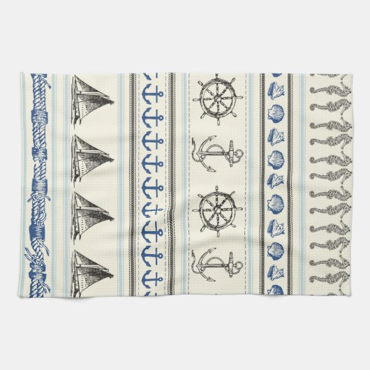 セーリングいかり航海のロープキッチンディッシュタオル キッチンタオル (横)