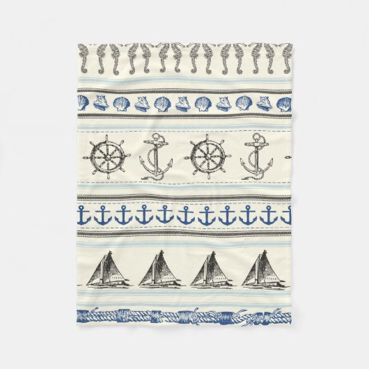 セーリングいかり航海のロープノットフリースブランケット フリースブランケット (正面)