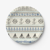 セーリングいかり航海のロープノット紙プレート ペーパープレート (正面)