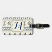 セーリングいかり航海のロープモノグラム荷物タグ ラゲッジタグ (正面横)