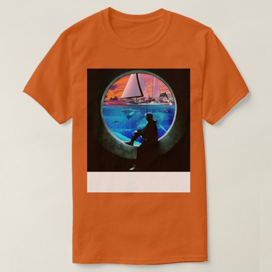 セーリングと捕鯨のポータルビュー Tシャツ (デザイン正面)