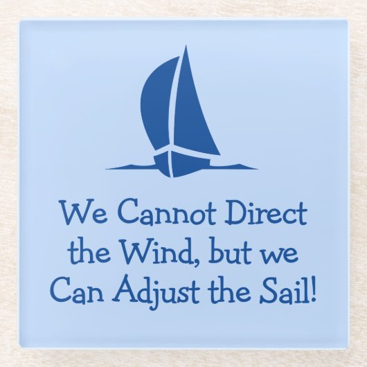 セーリングまたはヨットをテーマにした ガラスコースター (正面)