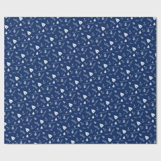 セーリングをテーマにしたギフトラップラッピング紙 航海の ラッピングペーパー (フラット)
