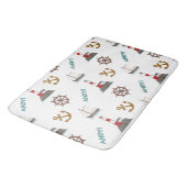 セーリングイラストレーションの大きなパターン色+白 バスマット (アングル)