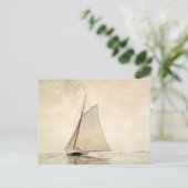 セーリングオフグロスターウィンスローホーマー ポストカード (スタンド正面)