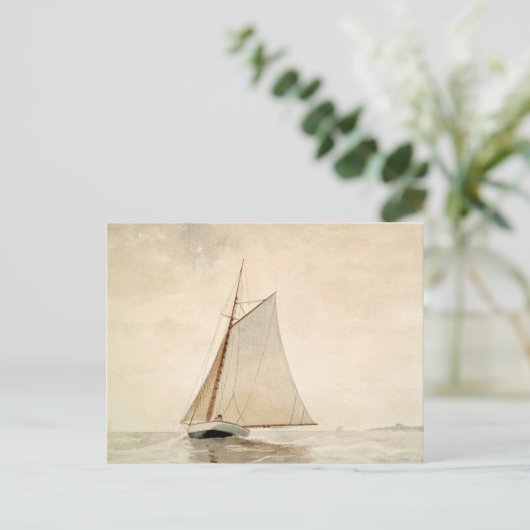 セーリングオフグロスターウィンスローホーマー ポストカード (スタンド正面)