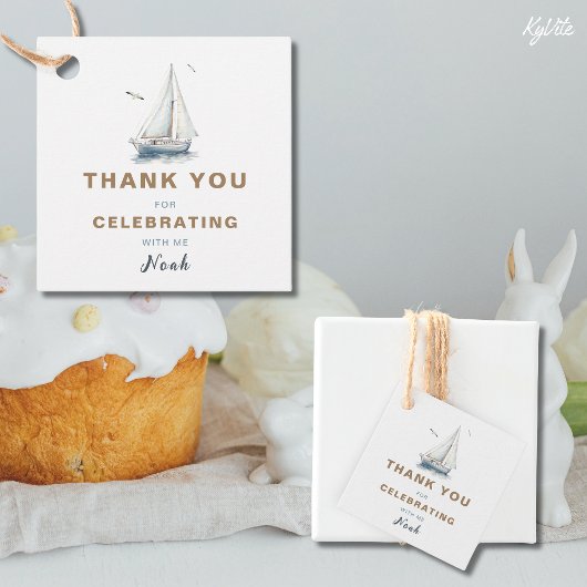 セーリングオンザイルボートスクエア好意ありがとうラベル フェイバータグ