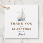セーリングオンザイルボートスクエア好意ありがとうラベル フェイバータグ (正面)