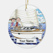 セーリングカップル セラミックオーナメント (左)