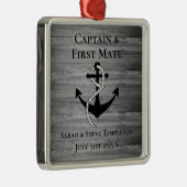 セーリングキャプテンファースト航海のメ結婚イトのいかり メタルオーナメント (右)