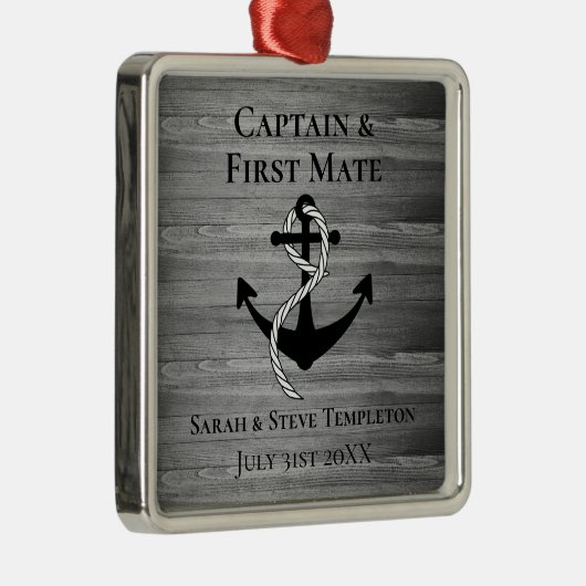 セーリングキャプテンファースト航海のメ結婚イトのいかり メタルオーナメント (右)