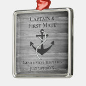 セーリングキャプテンファースト航海のメ結婚イトのいかり メタルオーナメント (左)