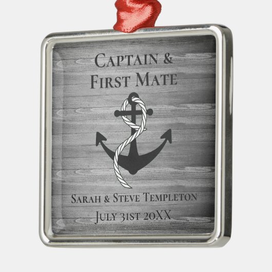 セーリングキャプテンファースト航海のメ結婚イトのいかり メタルオーナメント (左)