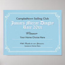 セーリングクラブコンペティション優勝者の証明書ポスト