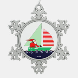 セーリングクリスマスコレクション スノーフレークピューターオーナメント