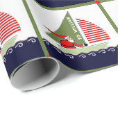 セーリングクリスマスプレゼント ラッピングペーパー (ロールコーナー)