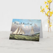 セーリングクリッパー船海ファーザズデイカード カード (黄色い花)