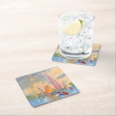 セーリングコースター、セーリングボートコースター、メインコースター スクエアペーパーコースター (インサイチュ)