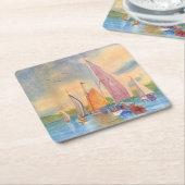 セーリングコースター、セーリングボートコースター、メインコースター スクエアペーパーコースター (アングル)