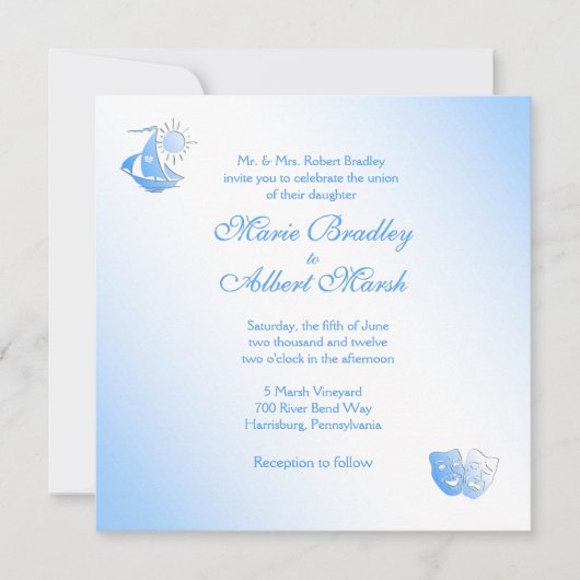 セーリングシアター結婚式招待状 招待状 (正面)