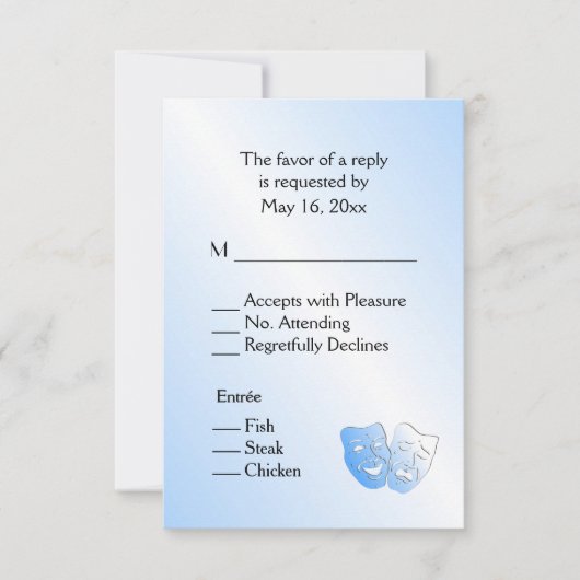 セーリングシアターRSVPメニューの選択Entree 出欠カード (正面)