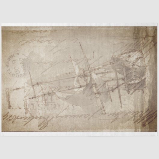 セーリングシップ家具デカップージティッシュペーパー 薄葉紙 (正面)