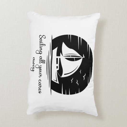 セーリングシップ帆船ヨット感動的引用文 アクセントクッション (裏面(縦))