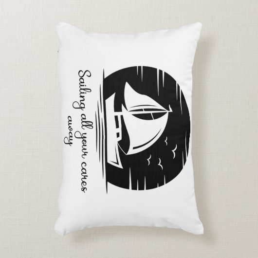 セーリングシップ帆船ヨット感動的引用文 アクセントクッション (正面(垂直))