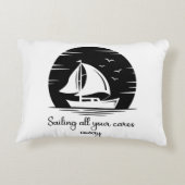 セーリングシップ帆船ヨット感動的引用文 アクセントクッション (裏面)