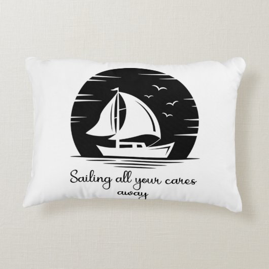 セーリングシップ帆船ヨット感動的引用文 アクセントクッション (裏面)