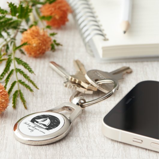 セーリングシップ帆船ヨット感動的引用文 キーホルダー (側面)