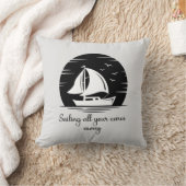 セーリングシップ帆船ヨット感動的引用文 クッション (ブランケット)